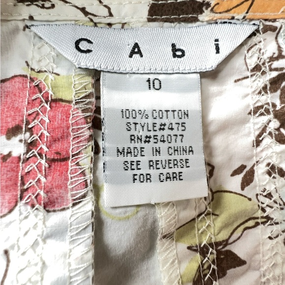 CABI | PURE COTTON FLORAL PLEATED PALAPA SKIRT GORED MULTICOLOR | SIZE: 10 - Picture 7 of 7